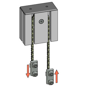Chain Pulley With Doors In Both T-Slots